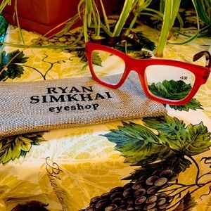 NWT Ryan Simkhai orange reading glasses 3.00